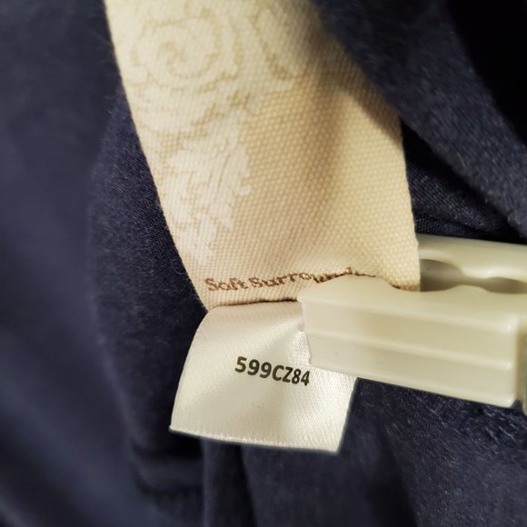 Soft Surroundings Sz M Tunic Maddalena Jersey Knit Shaped Fit Artsy Buttons Blue - Picture 7 of 9